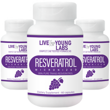 Load image into Gallery viewer, 99% Pure Trans-Resveratrol 1000mg 3 bottles (60 capsules)