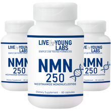 Load image into Gallery viewer, NMN 250mg 3 bottles - Nicotinamide Mononucleotide - NAD+ booster (60 capsules)
