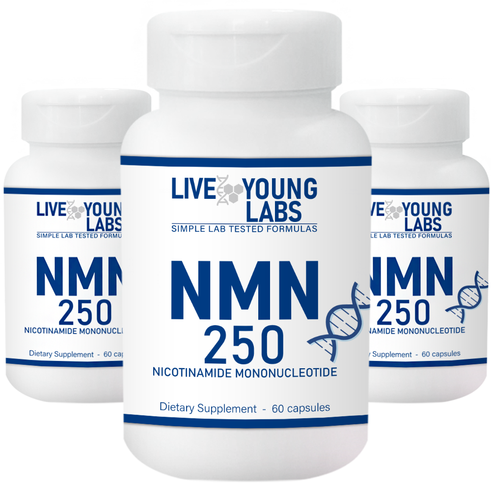 NMN 250mg 3 bottles - Nicotinamide Mononucleotide - NAD+ booster (60 capsules)