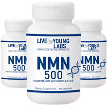 Load image into Gallery viewer, NMN 500mg 3 bottles - Nicotinamide Mononucleotide - NAD+ booster (60 capsules)
