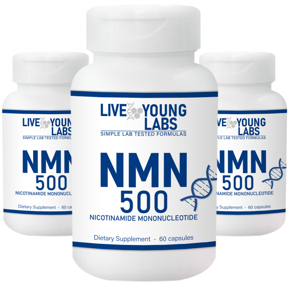 NMN 500mg 3 bottles - Nicotinamide Mononucleotide - NAD+ booster (60 capsules)