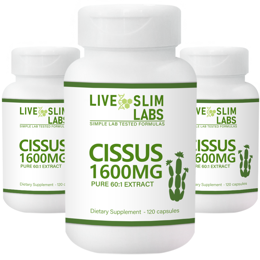 Cissus 1600mg Pure 60:1 Extract 3 bottles (120 capsules) – liveyounglabs